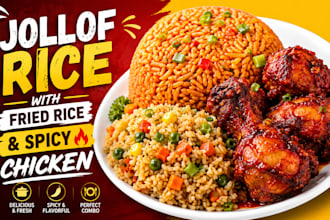 cook jollof rice and fried rice with chicken