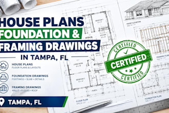 deliver house plans foundation and framing  drawings in tampa fl