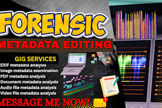 analyze PDF, image, audio and document metadata forensics, and exif analysis