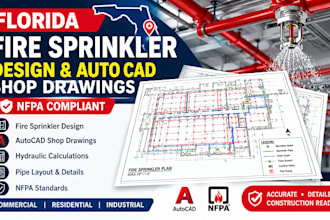 design florida nfpa fire sprinkler systems and autocad shop drawings