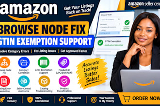 fix amazon browse node errors gtin exemption product listing issues