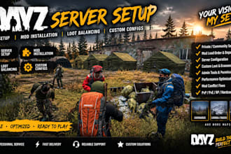 do full dayz server setup, mod installation, loot balancing and custom configs