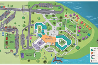 design theme park, festival, tourism and custom vector maps