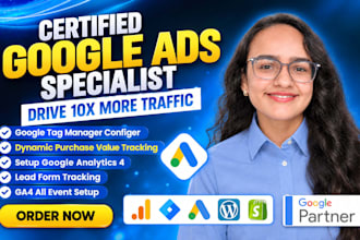setup and manage google ads, conversion tracking with adwords PPC campaigns