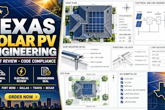 review and engineering seal texas solar pv plans for county approval