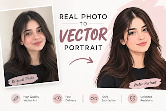 a professional vector portrait from your photo