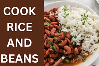 cook rice and beans food