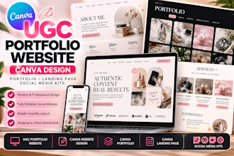 design ugc portfolio website, canva website, canva portfolio and landing page