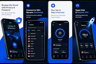 develop VPN app for android and ios with custom admin panel
