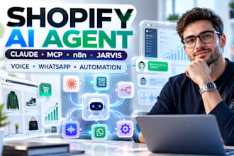 build shopify ai agent claude code mcp n8n ai voice whatsapp jarvis ai assistant
