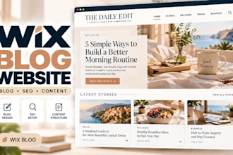 design wix blog website, blog setup, categories, wix seo, and responsive layout