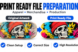 prepare clean print ready files for apparel and merchandise