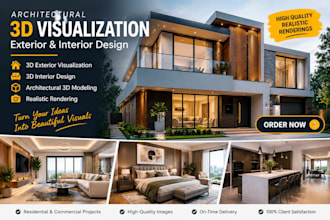 create architect interior, exterior, 3d modeling, rendering visualization
