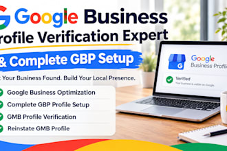 do google business profile veriication, fix gmb  and gmb setup