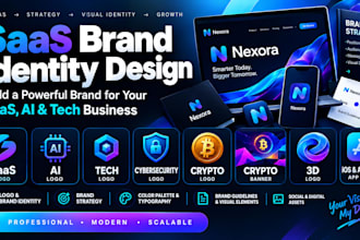 design a brand strategy modern saas ai tech startup logo brand identity