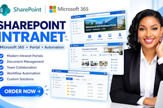 build sharepoint intranet virtual employee portal, dashboard ,microsoft 365 site