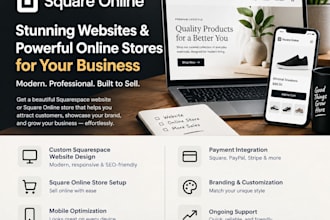 design or redesign square online, store, weebly or square appointments website