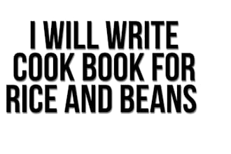 write cookbook for rice and beans