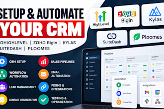 setup gohighlevel automation zoho bigin, kylas sales crm suitedash ploomes crm