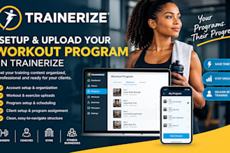 set up your trainerize account and upload your workout program