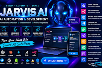 be your jarvis  setup n8n automation develop webapp telegram bot