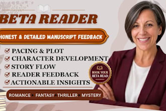 romance beta reader, fantasy beta reader, thriller beta reader