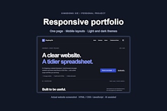build a responsive one page website or personal portfolio