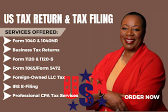 do US tax filing, USA tax return, business tax, form 1040nr 5472 CPA