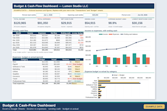 build a custom excel or google sheets dashboard with kpis and charts
