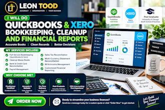 do quickbooks and xero bookkeeping, cleanup and financial reports