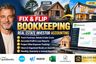 do fix and flip bookkeeping, real estate investor accounting on quickbooks