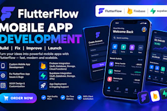 flutterflow mobile app development, fix flutterflow app firebase or supabase