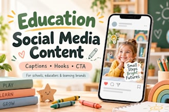 write kindergarten and school social media posts