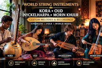 record unique kora, oud, nyckelharpa, and morin khuur for your music