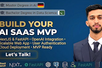 build your ai saas mvp web app with nextjs, fastapi and openai