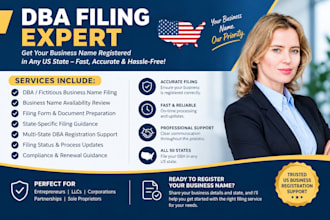 file your dba registration or fictitious business name in any US state