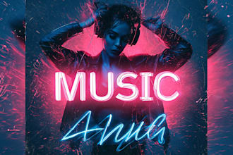 design your neon music artwork