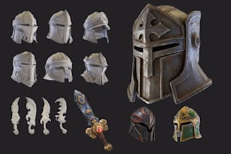 do 3d cosplay model, wearable 3d knight armor, 3d helmet, pepakura for printing