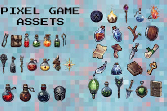 create professional 2d pixel art game assets and animations for video games