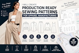 create production ready sewing patterns for apparel manufacturing