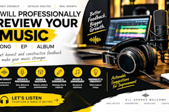 professionally review your song, music, or album with honest feedback