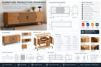 create furniture production drawings, shop drawings, cad drafting and details