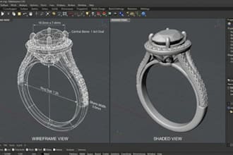 do 3d jewelry cad design 3d jewelry design 3d cad modeling 3d jewelry render