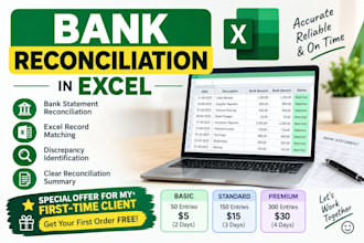 do bank reconciliation in excel