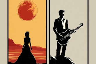 create a minimalist movie film concert music gig event and band poster or flyer