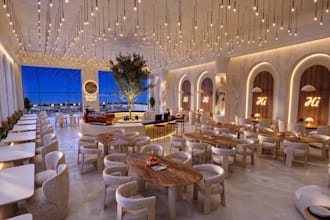 3dcommercial space,restaurant interior,lobby design,coffee room nightmood render