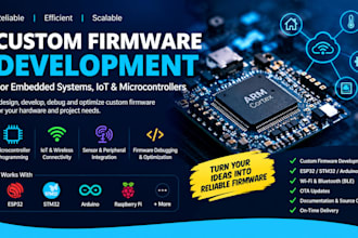 develop a firmware for embedded systems, iot, microcontrollers, esp32, stm32