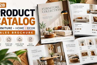 design b2b product catalog, furniture, home decor and sales brochure