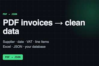 extract data from PDF invoices and receipts into excel, json or your database