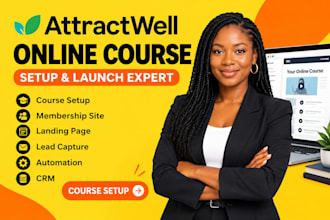 setup attractwell online course, launch attractwell website, landing page